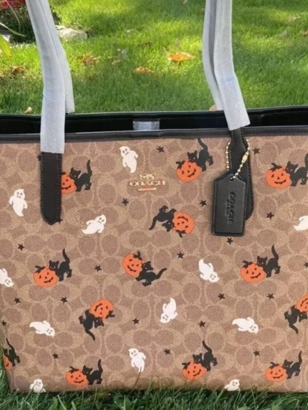 COACH City Tote In Signature Canvas With Halloween Print - Picture 3 of 5
